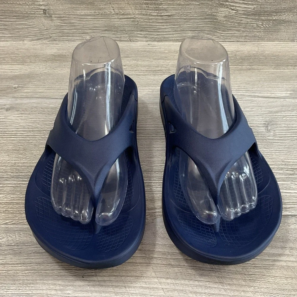 OOFOS Original Recovery Sandals Mens 8 Womens 10 Flip Flop Thong Shoes Blue